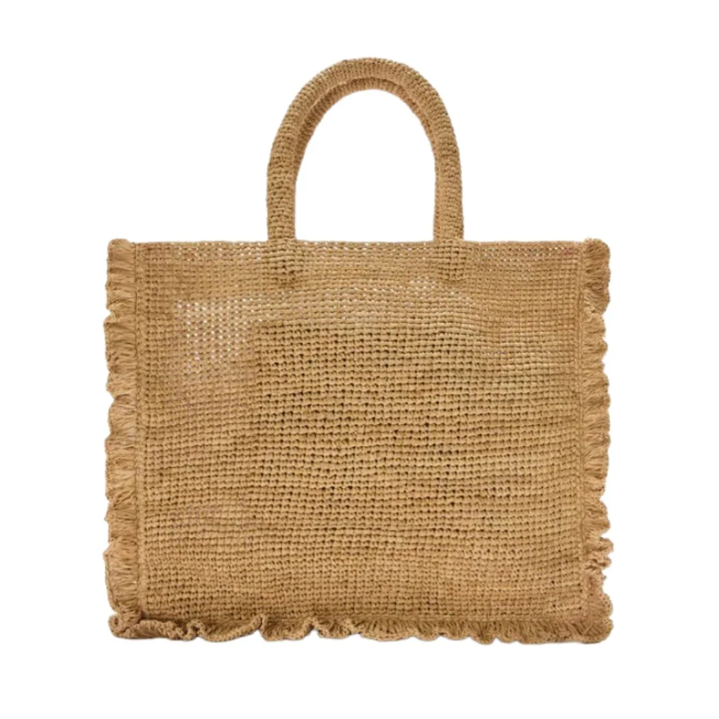 BOLSO SAINT BARTH RAFFIA VOLANT MIDI MUJER - Image 2