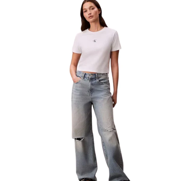 CAMISETA CALVIN KLEIN LOGO CROPPED MUJER - Image 3