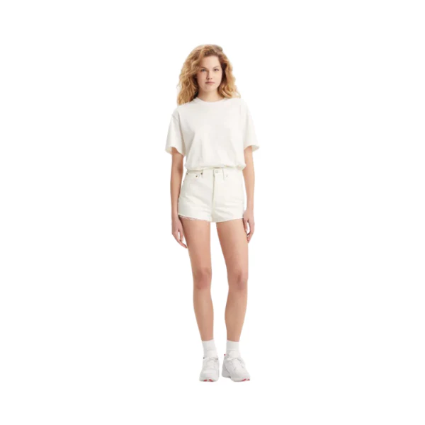 SHORT LEVI'S® RIBCAGE Z1845 STONEWASH WHITE MUJER