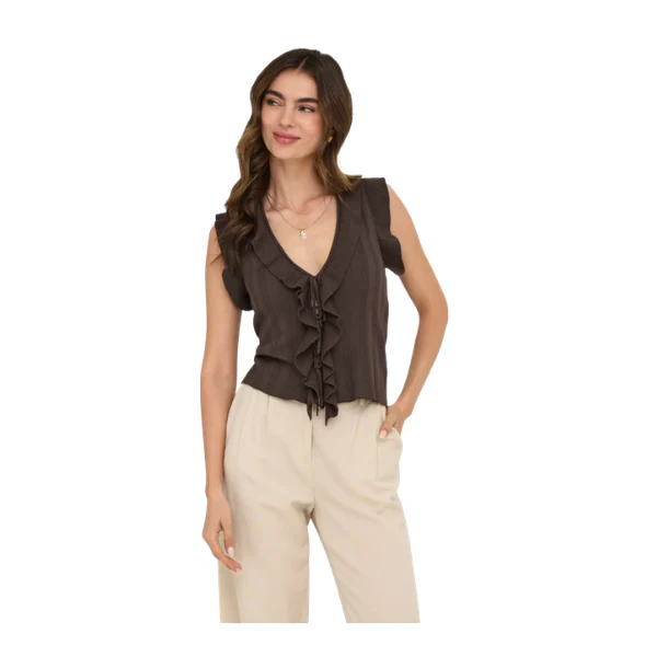 TOP ONLY ONLNELLY SL V-NECK STRING MUJER - Image 2