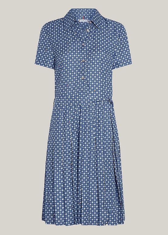 VESTIDO TOMMY HILFIGER FOULARD PLEATED MUJER - Image 3