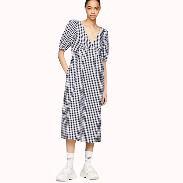 VESTIDO TOMMY JEANS GINGHAM MIDI MUJER